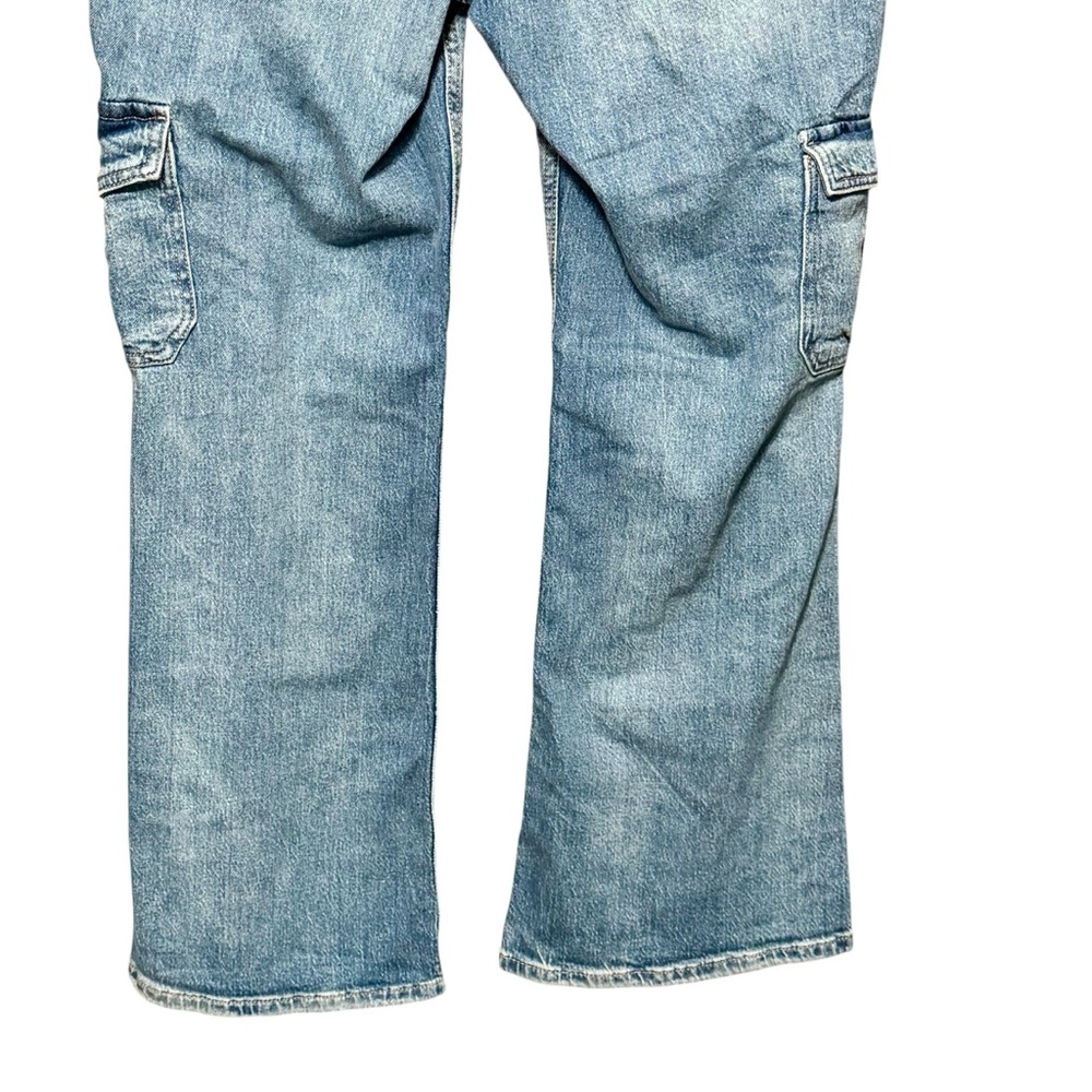 Aeropostale New Mid Rise Flare Cargo Wide Leg Patch Pocket Denim Jeans - Picture 13 of 16